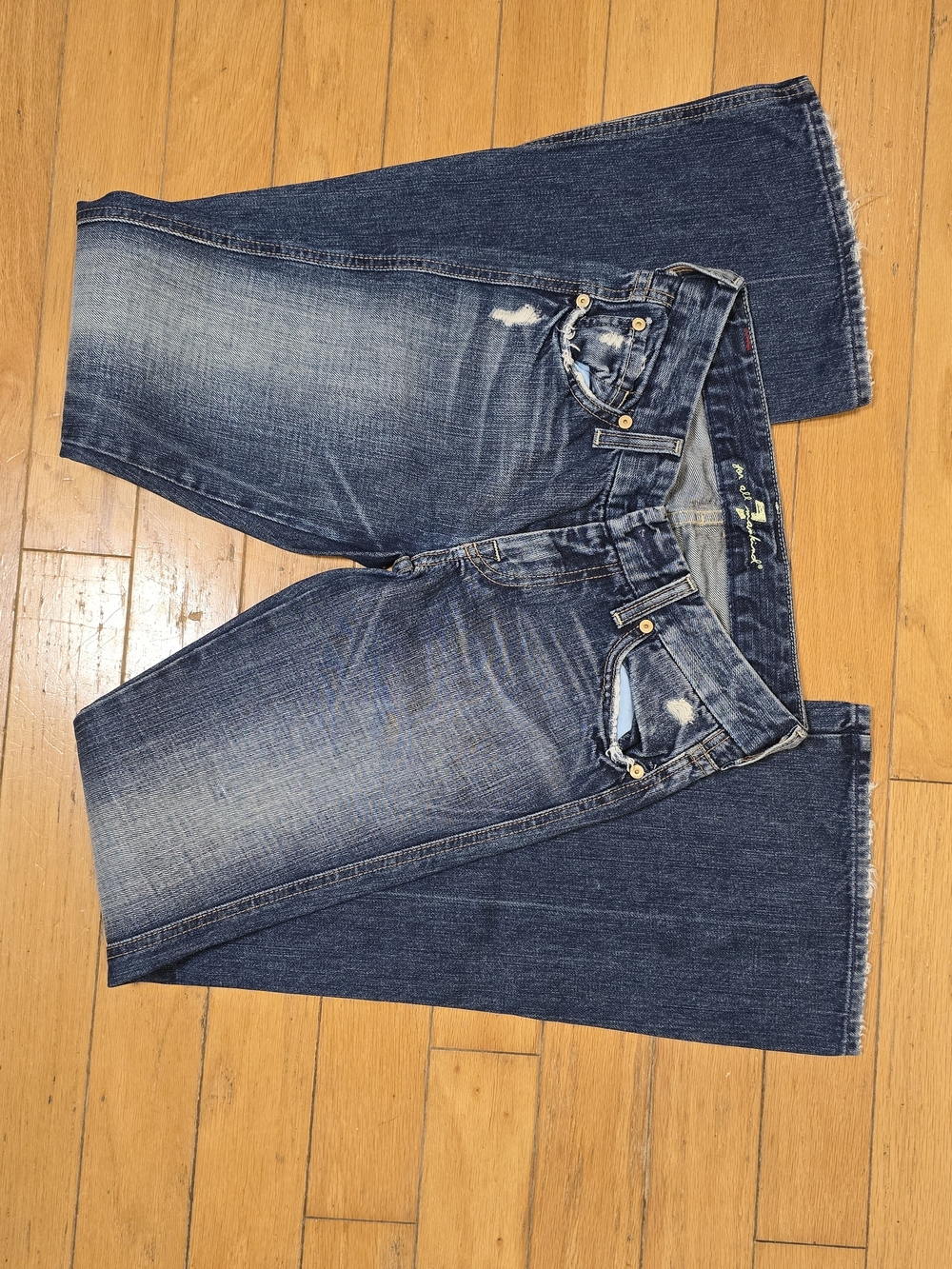 7 For All Mankind Women's Dark Blue Boot Cut Jeans - Picture 3 of 6